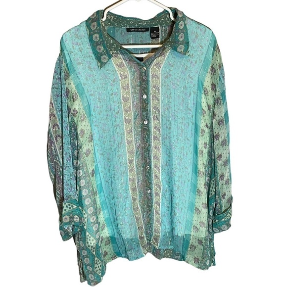 Club Z Collection Button Down Top Size 3X - Picture 1 of 7